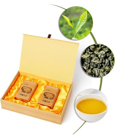 BiLuoChun Green Tea Chinese Pi Lo Chun Spring Loose Leaf Tea Strong Aroma Snail Shape Tea Picked Before Pure Brightness with Gift Box for Guests Morning Afternoon Tea - Buy Online on GoSupps.com