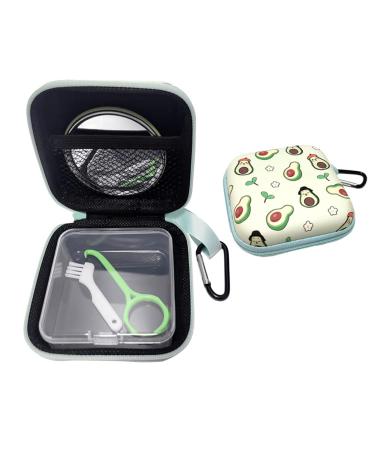 Gxamz Retainer Case Travel Aligner Case Mouth Guard Box with Clip Organizer Bag Mirror and Removal Tool Set (Fruit)