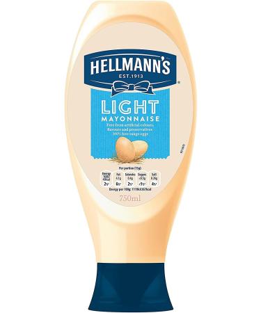 Hellmann's Light Mayonnaise 100% recycled plastic bottle light mayo for sandwiches wraps and salads 750 ml (Pack of 2) - Buy Online on GoSupps.com