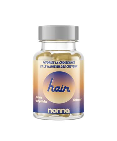 NONNA LAB - Hair - Promotes Growth - Food Supplements - Hair & Nails - Vegan & 10% Natural - French Labo - 1 Month Hair Cure - 60 Capsules