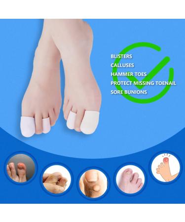 LUFOEVER 10-Piece Gel Toe Protectors for Missing or Ingrown Toenails - Corns, Blisters, Hammer Toes Relief - Large & Small Sizes (White) - Buy Online on GoSupps.com