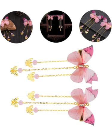 FOMIYES 2 Pairs Hanfu Butterfly Headdress Kimono Hair Accessories Kids Fabric Hairpin Tassel Hair Clips Han Chinese Costume Accessories Metallic Hair Clips Child Alloy Decorate Dense - Buy Online on GoSupps.com
