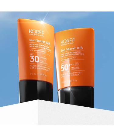 Korff Sun Secret Air Fluid SPF50 - Moisturizing Anti-Aging Face Sunscreen Ultralight Texture 50 ml - Buy Online on GoSupps.com