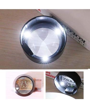 5 Times Cylinder 3 LED Lights K9 Optical Glass Lens Reading Magnifying Glass Desktop Crafts Wenzhen Mirror - Buy Online on GoSupps.com
