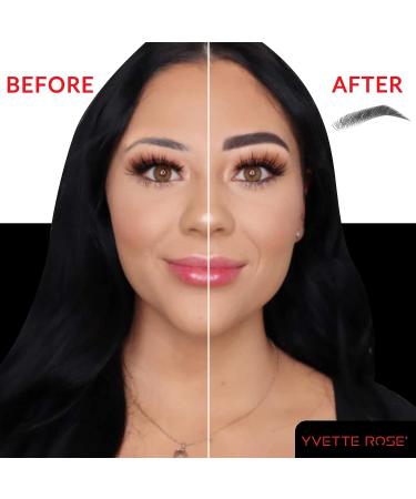Eyebrow Stamp Stencil Kit with Free Tweezer/Comb Tool | One Step Shaping | Waterproof & Long-Lasting | Perfect Black Powder Finish - Buy Online on GoSupps.com
