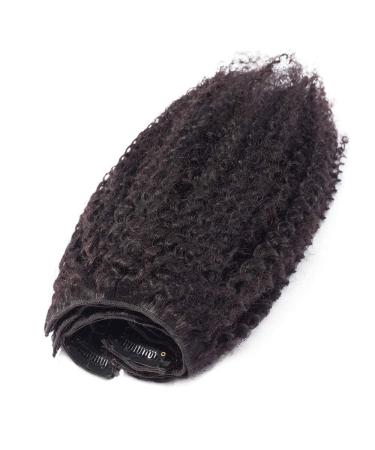 Elailite Afro Hair Clip-In Extensions - Remy Kinky Curly 20cm - 8 Set Double Tresse Natural Black #1B - 95g Whole Head Solution - Buy Online on GoSupps.com