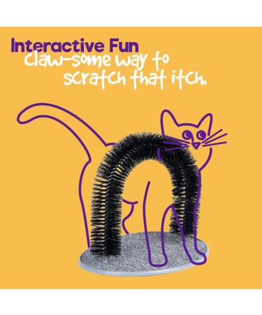 Petlicity Cat Kitten Massaging and Scratching Pet Arch Self Grooming with Soft Comfortable Bristles (Grey) - Buy Online on GoSupps.com