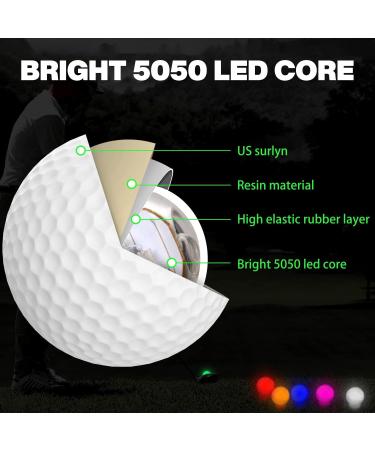 Big Teeth Glow in the Dark Golf Balls - 6 Pack LED Light Up Balls in 6 Colors - Buy Online on GoSupps.com