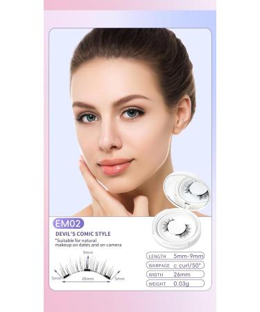 Wasado Magnetic Eyelashes Wasado Soft Magnetic Eyelashes Natural Look Wasado Magnetic Eyelashes No Glue Wasado Magnetic Eyelashes Velvet Black Reusable Magnetic Eyelashes (2*EM02) - Buy Online on GoSupps.com