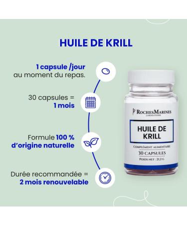 Roches Marines - Krill Oil Food Supplement - Cardiovascular and Cerebral Support - Omega 3 Supply in the form - Buy Online on GoSupps.com