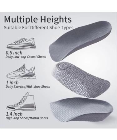 2 Pairs Unisex Height Increase Insoles - 1.4 Inch Heel Lifts for Shoes, Achilles Tendonitis & Leg Length Discrepancy - Gray - Buy Online on GoSupps.com