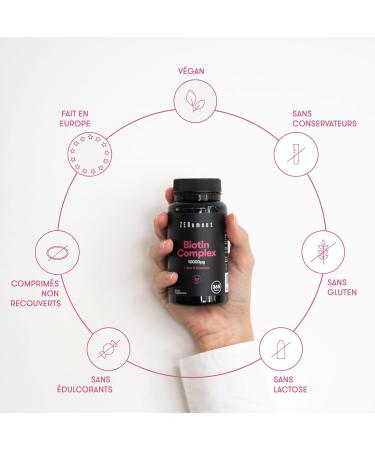 Biotin 10000mcg with Selenium and Zinc 365 Tablets | Stimulates Skin Hair & Nail Growth | Vegan Preservative Free Allergen-Free Non-GMO | Zenement - Buy Online on GoSupps.com