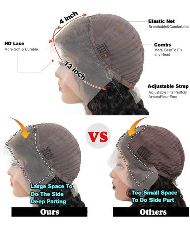 28 Straight HD Lace Front Wig for Black Women - 180 Density Brazilian Virgin Human Hair - Pre Plucked with Baby Hair - Natural Color - 13x4 Lace Frontal Wig - Buy Online on GoSupps.com