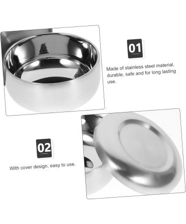 Dressoos Stand Cup with Polished Cleaning Lid - Durable Silver Razor Tool for Men | Hairdresser's Essential - Buy Online on GoSupps.com