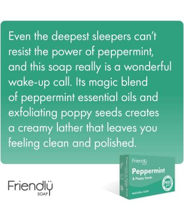 Natural Peppermint & PoppySeed Soap 95g Bar - Handmade with Shea Butter & Coconut Oil - Vegan & Eco-Friendly - Buy Online on GoSupps.com