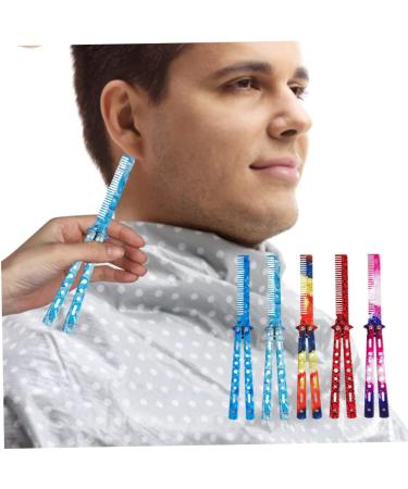 Butterfly Knife Comb Stainless Steel Comb Trainer Unsharpened Slice Butterfly Training Comb for Beginner Aqua Blue - Buy Online on GoSupps.com