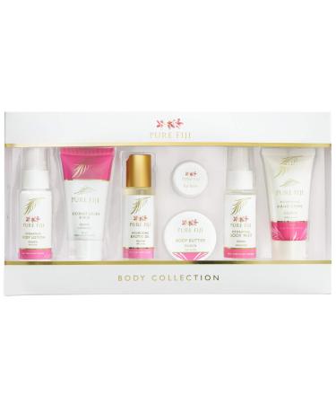 Pure Fiji Body Collection 7pacs- Bath and Body Gift Set Include - Body Mist Coconut Crush Body Oil Body Butter Soap Body Lotion Hand Creme - Travel Size Scent Guava