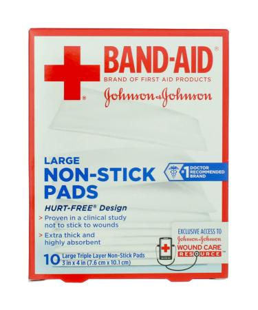 Johnson & Johnson Red Cross First Aid Triple Layer Non-Stick Pads 3 X 4 - 10 ct Pack of 5