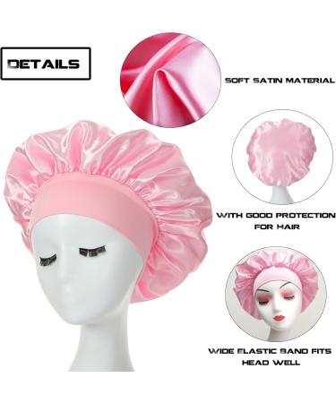 Mufekum Satin Hair Hood for Sleeping - Women's & Girls' Night Cap | Hair Care Cap for Curly & Black Hair - Pink - Buy Online on GoSupps.com