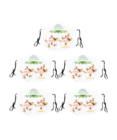 5pcs Adult Christmas Cartoon Washable Reusable Breathable Adjustable Comfortable elastic earloop Face_Mask