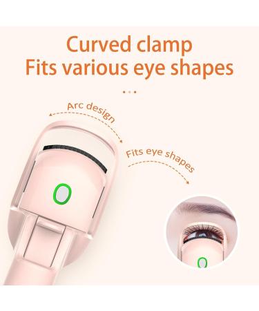 Heated Lash Curler Portable Electric Lash Curling Tool Women Natural Eye Lash Tool Rapid Heat-up with Temperature Control Long Lasting Eyelash Curling Tool for Perfect Eyelashes Pink - Buy Online on GoSupps.com