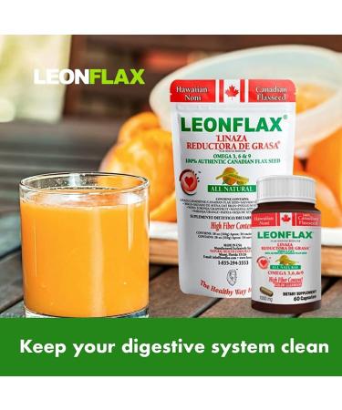 LEONFLAX 100% Authentic Canadian Flax Seed - 60 Capsules for Digestive Health - 60 Count Bottle - Buy Online on GoSupps.com