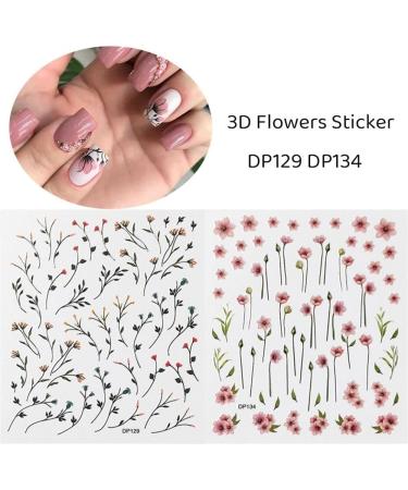 Hot DIY Manicure Nail Art Decoration Summer Blossom Flowers Leaves Nail Sticker 3D Decals Rose Branch Designs(DP-135) (DP) - Buy Online on GoSupps.com