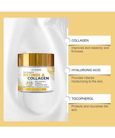 Day & Night Retinol and Collagen Moisturizing Firming Cream 15% with Vitamin C E Hyaluronic Acid Anti-Aging Face Cream 1.76oz - Buy Online on GoSupps.com