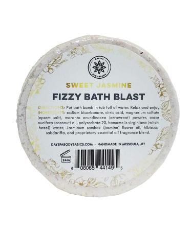 Sweet Jasmine All-Natural Fizzy Bath Blast - Vegan Bath Bomb Made with Pure Essential Oils to Help You Relax  Hypoallergenic  Plant-Derived  Handmade in USA by DAYSPA Body Basics