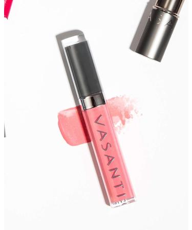 VASANTI Power Oils Lip Gloss - Full Coverage, Non-Sticky Shine, Lip Nourishing Oils - Paraben-Free, Vegan, Cruelty-Free (Super Mom) Nude Taupe Mauve - Buy Online on GoSupps.com