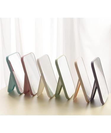 HGUEB 8 Inch Foldable Portable Princess Makeup Mirror - Green | Dual-Purpose Table Desk & Wall Hanging Square Mirror - Buy Online on GoSupps.com
