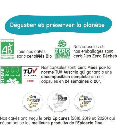 TERRAMOKA 60 Organic Decaffeinated Capsules of Excellence 100% Pure Arabica from Peru - Compatible with Nespresso Capsule Machines - Original and Elegant - Zero Waste - Mister Nelson - Roasted in France - Buy Online on GoSupps.com