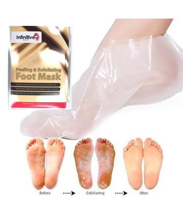 5 x Infinitive Beauty Exfoliating Foot Mask - Peeling Scrub for Soft Feet Odour Elimination Hard Skin Removal & Moisturizing - 7 Days Effective International Shipping Available - Buy Online on GoSupps.com