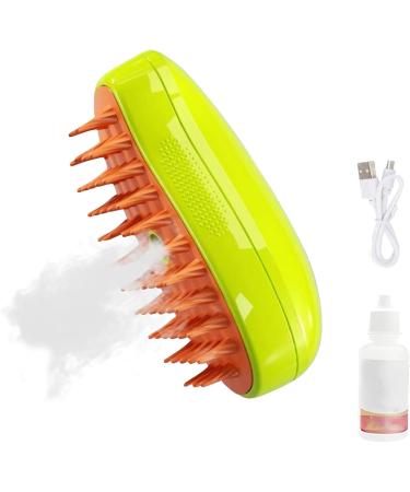 Cat Steam Brush - 3 In1 Steamy Cat Brush Steam Cat Brush with Water Tank Cat Spray Massage Comb Cat Grooming Brush for Massages Treatments Eliminate Flying Hair (Green)