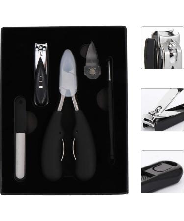 FOMIYES 1 Nail Trimming Set Manicure Tools Professional Pedicure Tool Nail Trimmer Set Stainless Steel Nail Clippers Trimmer for Men Nail for Men Nail Trimming Kit Toenail 13X7.8cm Black - Buy Online on GoSupps.com
