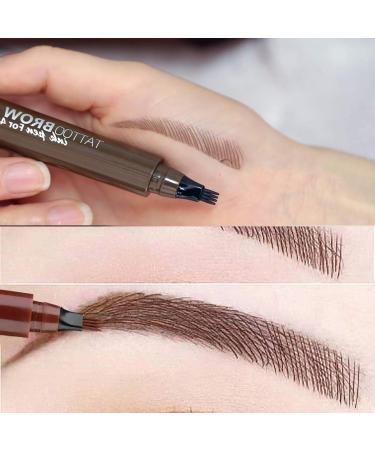 4 Point Waterproof Microblading Eyebrow Pen - No Color Fading Long-Lasting Grey Brown - Best for Perfect Eyebrows - Buy Online on GoSupps.com