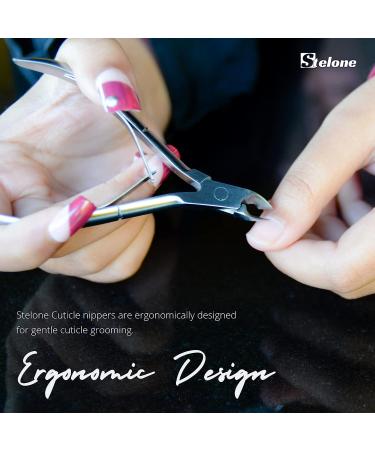 Stelone Professional Cuticle Nippers - Stainless Steel Clipper for Fingernails & Toenails - Buy Online on GoSupps.com