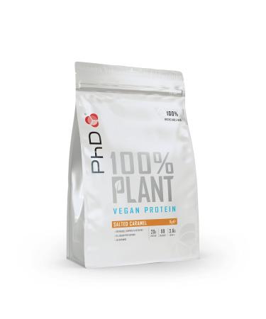 PhD Nutrition 100% Plant Vegan Protein Powder Rich in BCAA and Low Calorie Salted Caramel 20g of Plant Based Protein 40 Servings per 1 kg Bag