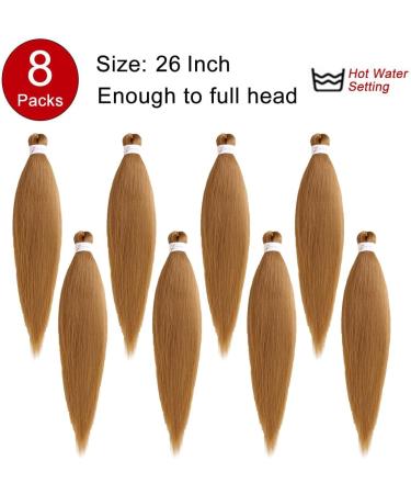 Xtrend 8 Packs 30 Inch EZ Braiding Hair Extensions Pre Stretched for Box Braids Yaki Straight Hair Kanekalon Fiber Pre Stretched Crochet Braiding Hair Extension 27# 30 Inch (Pack of 8) 27# - Buy Online on GoSupps.com