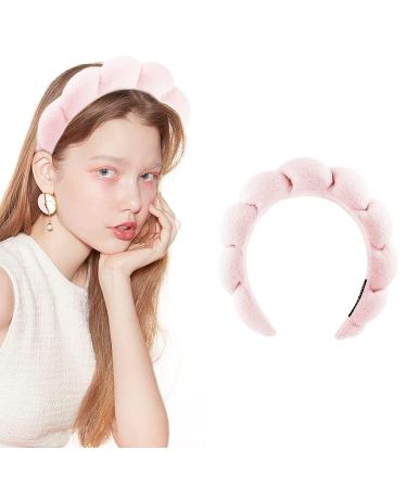 Spa Headband for Women - Pink Sponge Hairband for Girls | Hair Hoop for Spa, Wash Face, Makeup & Yoga - Buy Online on GoSupps.com