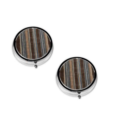 (Colorful Stripes) Round Pill Box 3 Compartment Pill Box Mini Decorative Pocket Purse Portable Travel Medicine Tablet Vitamin Holder Organizer Pill Case