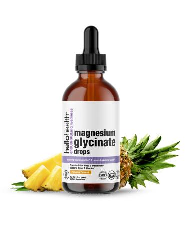 Kids Magnesium Drops Magnesium Supplement Glycinate Liquid for Women Men & Kids magnesio Bisglycinate 100 mg for Natural Calm Muscle Recovery Liquid Vitamins (30 Days) Pineapple Flavour