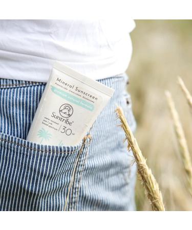 Suntribe Mineral Organic Sunscreen SPF 30 - Reef Safe Waterproof Zinc Oxide Formula for Face & Body - 60ml - Eco-Friendly 8 Ingredients - Buy Online on GoSupps.com