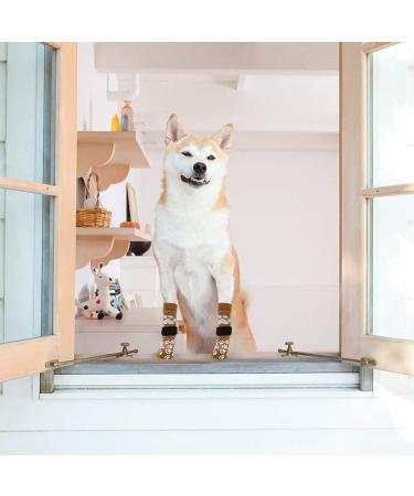 4 Pairs Anti-Slip Dog Socks with Adjustable Straps - Perfect for Hardwood Floors & Outdoor Use - Buy Online on GoSupps.com