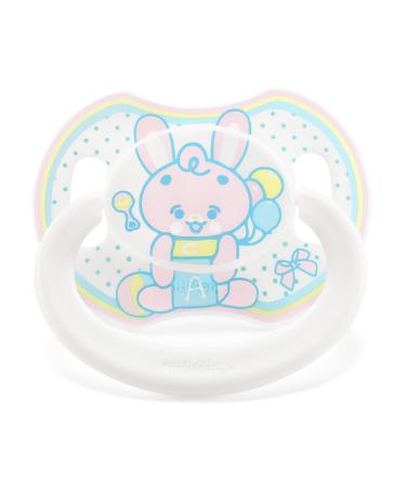 LittleForBig Large Shield Pacifier Generation II in Adult Size Baby Rabbit Pattern Pink