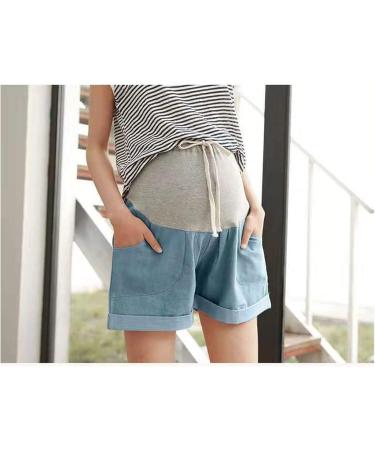 Maternity Denim Shorts for Summer | Elastic & Breathable | Dark Blue | Size M - Buy Online on GoSupps.com