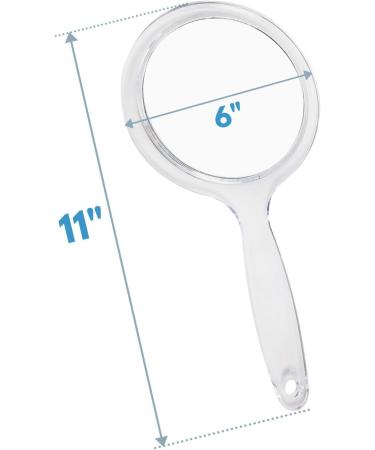 RUCCI Round Hand Held Magnifying Makeup Mirror 10X 1X - Double-Sided Clear Acrylic Personal Mirror for Women (5 Inch) - Buy Online on GoSupps.com
