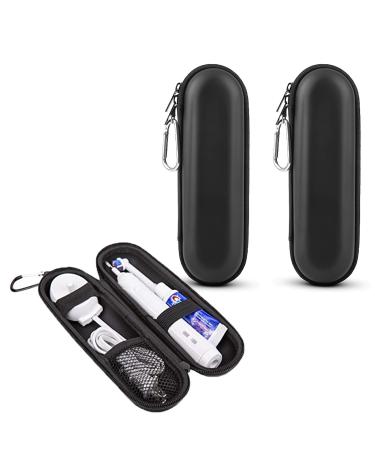 Chenkee travel case toothbrush electrical 2 pieces for oral-b toothbrush etui portable hard shell travel etui eva travel case wear bag (black)