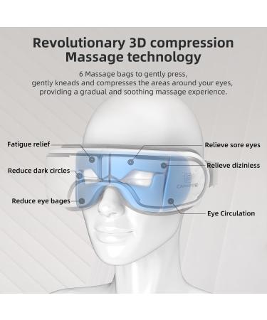 Buy Intelligent Heated Eye Mask - Bluetooth Music for Migraines Relaxation & Sleep Improvement | Ideal Gift for Father's Day & Birthdays - White - Buy Online on GoSupps.com