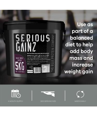 The Bulk Protein Company - Serious Gainz Mass Gainer Protein Powder Black Forest Gateau 5kg Black Forest Gateau) 5kg - Buy Online on GoSupps.com